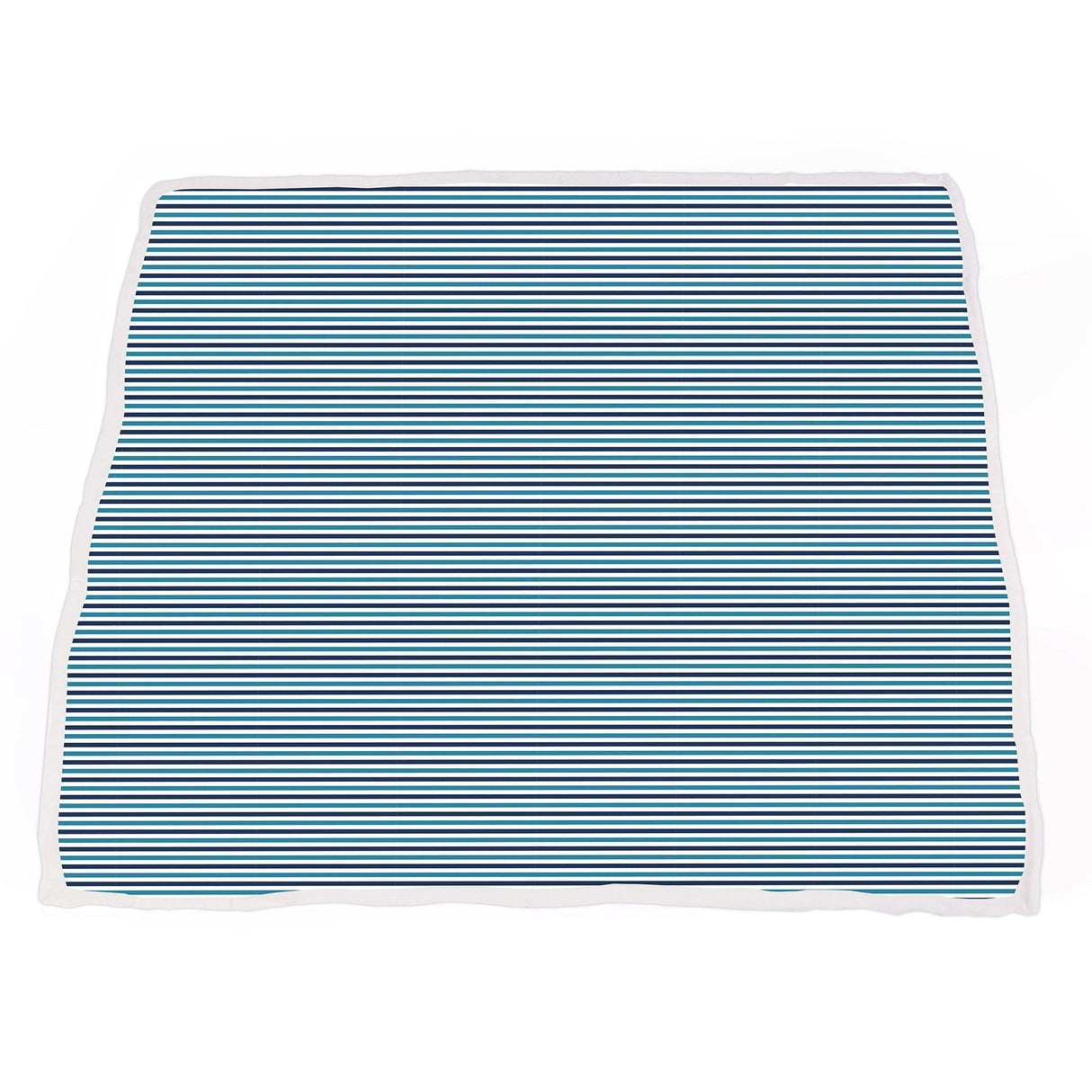 Vintage Steam Trains and Blue Stripe Bamboo Muslin Newcastle Blanket - HoneyBug
