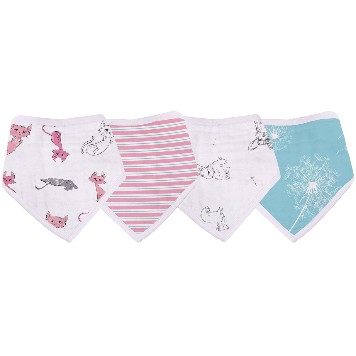 Dandelions Bamboo Bandana Bib 4PK - HoneyBug