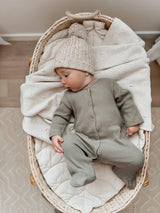 Waffle Footie - Olive Green - HoneyBug 