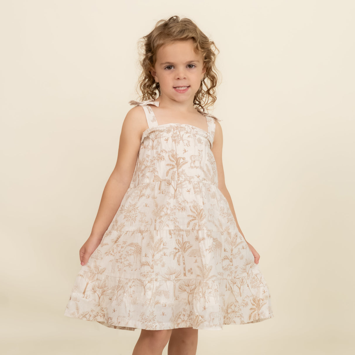Organic Tiered Dress - Wild Tropics - HoneyBug 