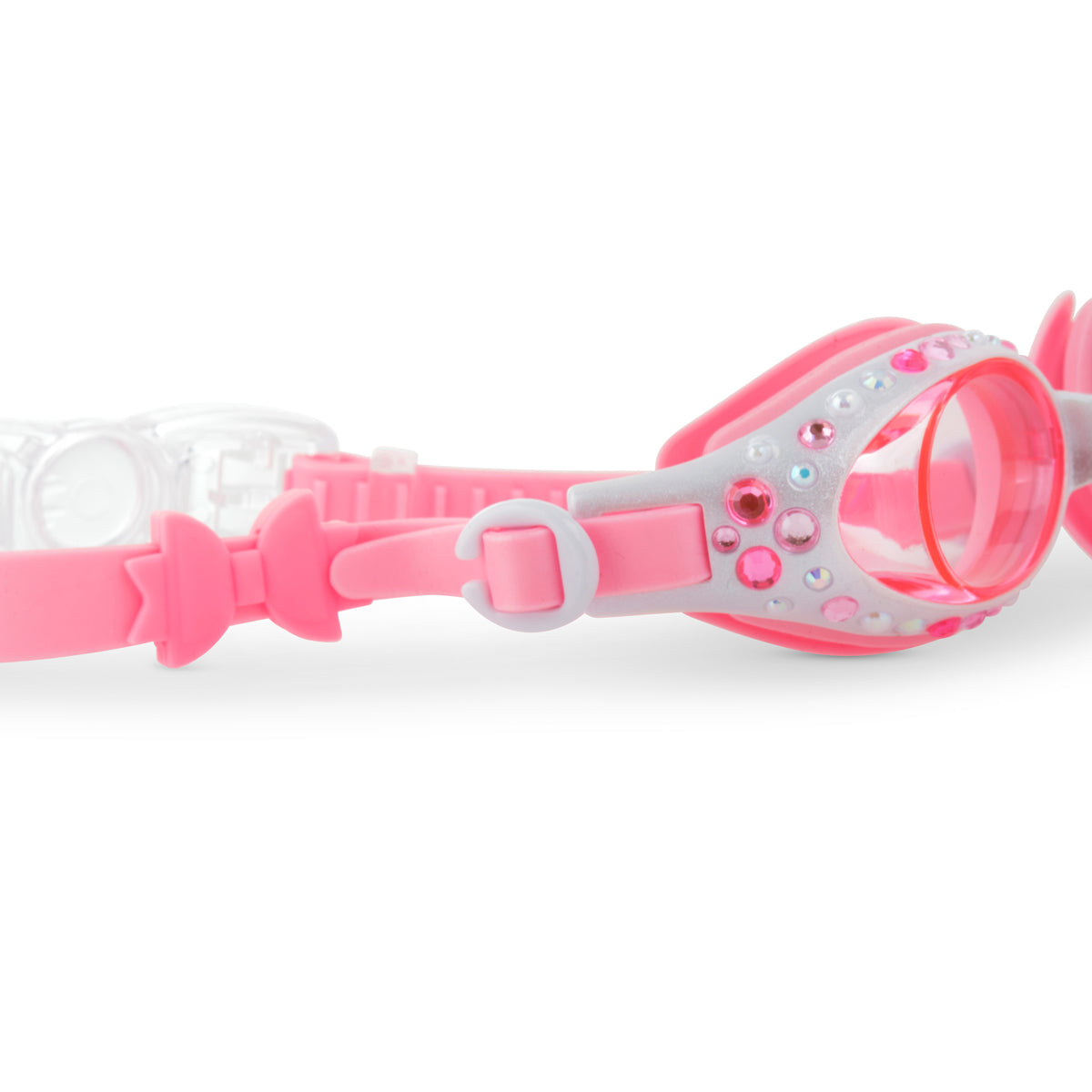 Pearl White Beautiful Bows Girl Kids' Swim Goggles - HoneyBug 