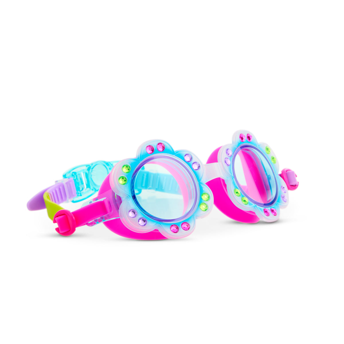 Blossom Blue Petals Girl Kids' Swim Goggles - HoneyBug 