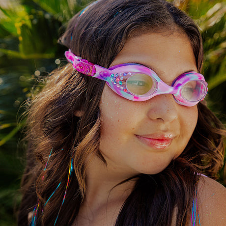 Cherry Twist Tiny Taffy Girl Kids' Swim Goggles - HoneyBug 