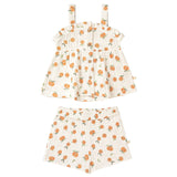 Organic Peplum Top & Shorts Set - Mandarin - HoneyBug 