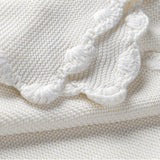 Organic Cotton Scalloped Baby Blanket - Ivory