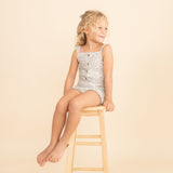 Organic Flutter Jumpsuit - Sage Floral - HoneyBug 