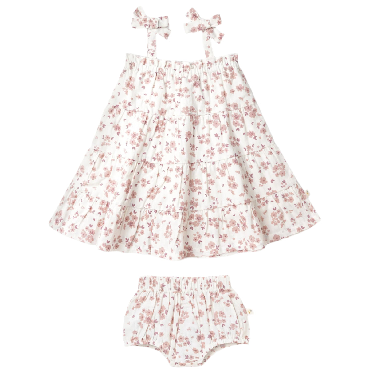 Organic Tiered Dress - Petit Floral - HoneyBug 