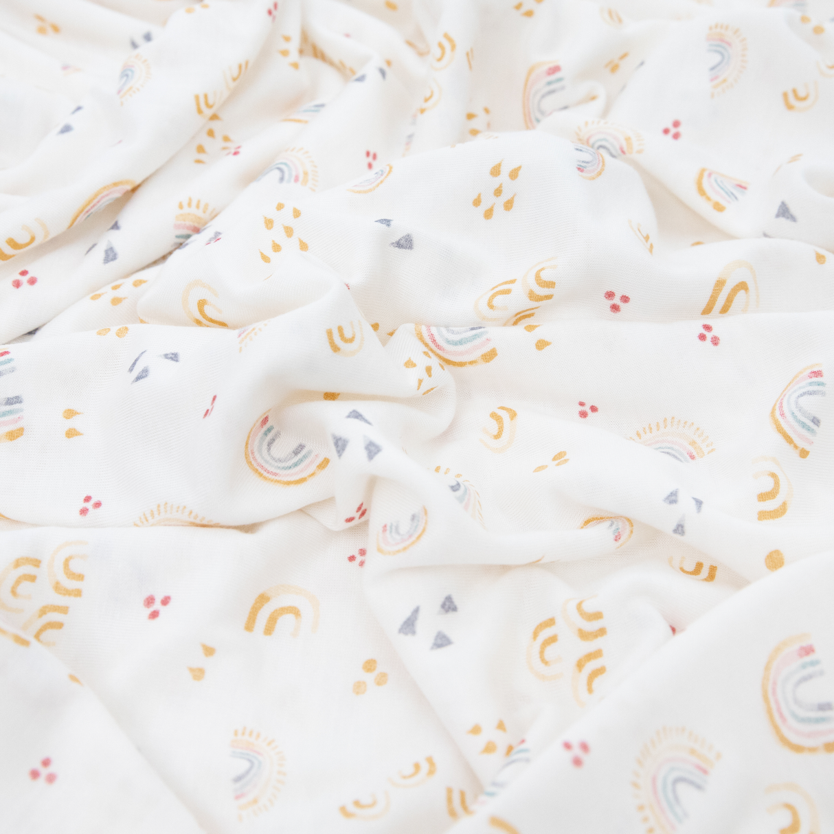 Stretch Knit Swaddle Blanket 2 Pack - Rainbows - HoneyBug 