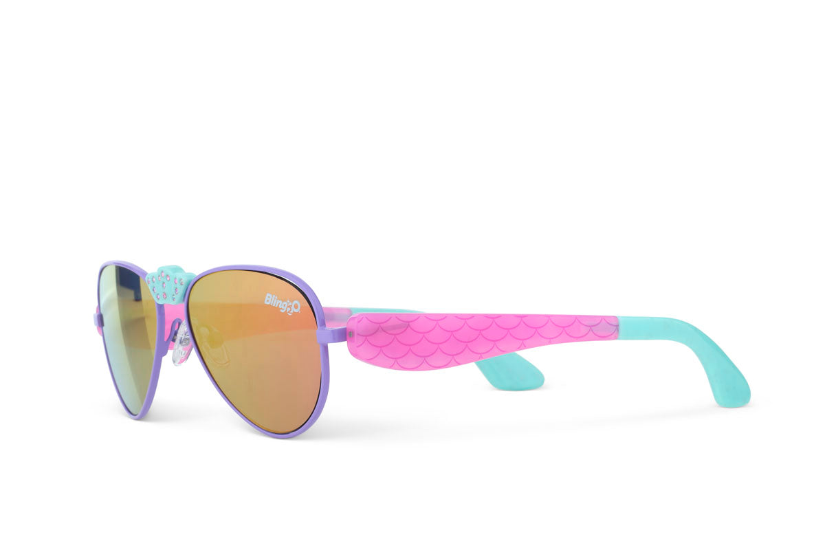 Suntan Turquoise Hampton Beach Kids' Sunglasses - HoneyBug 