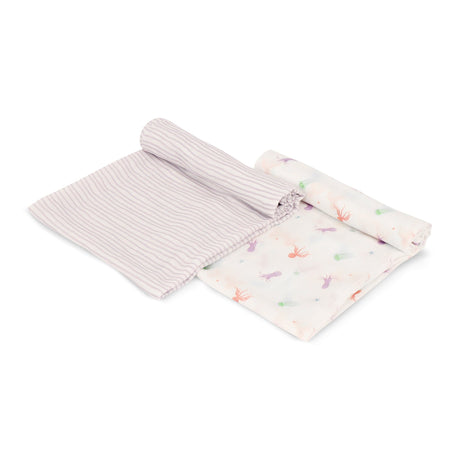 Octopus & Lavender Wave Swaddle Set - HoneyBug 