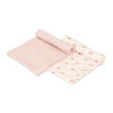 Bunny & Pink Wave Swaddle Set - HoneyBug 