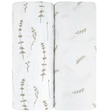 Bassinet Sheet Set - Forest Grey Leaf - HoneyBug 