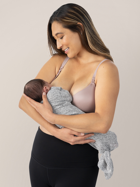 Minimalist Hands-Free Pumping &amp; Nursing Plunge Bra | Lilac Stone - HoneyBug 