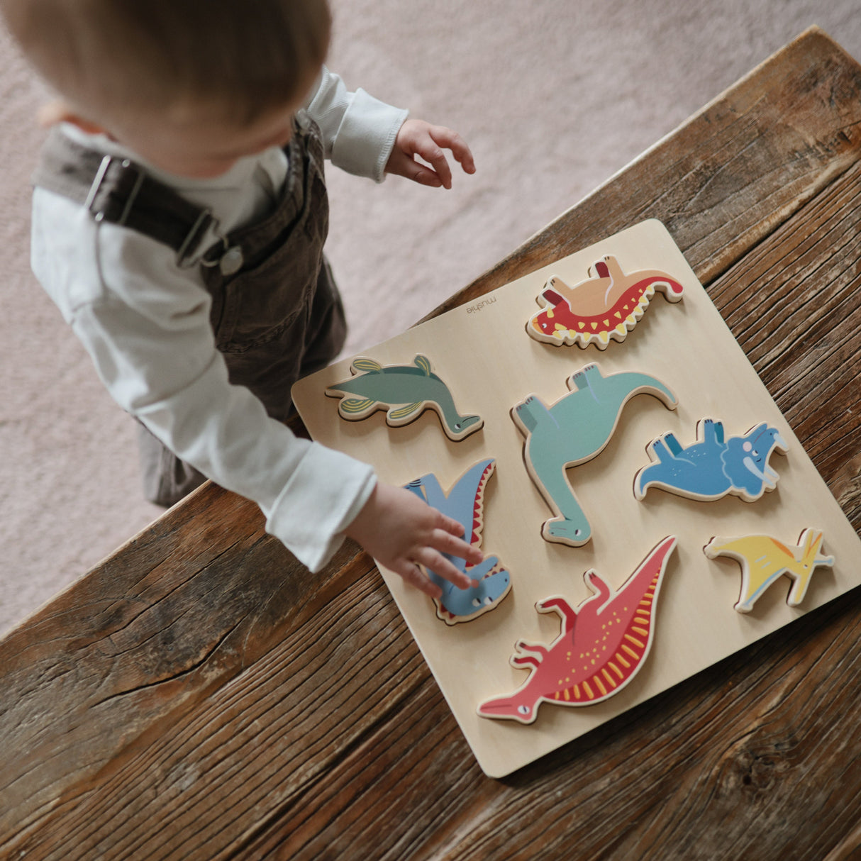 Wooden Dino Puzzle - HoneyBug 