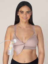 Minimalist Hands-Free Pumping &amp; Nursing Plunge Bra | Lilac Stone - HoneyBug 
