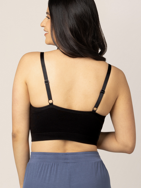 Sublime® Bamboo Hands-Free Pumping Lounge & Sleep Bra | Black - HoneyBug 