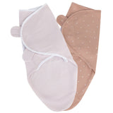 Adjustable Swaddle Blanket - Mauve Tulips & Stripes - HoneyBug 