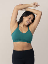 Sublime® Hands-Free Pumping & Nursing Sports Bra | Teal - HoneyBug 