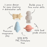 Space Mold Free Bath Play Set - 4 Pack - HoneyBug 