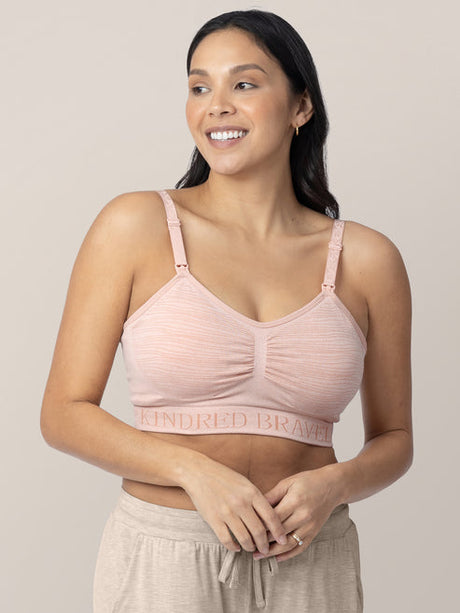 Sublime® Hands-Free Pumping & Nursing Bra | Pink Heather - HoneyBug 