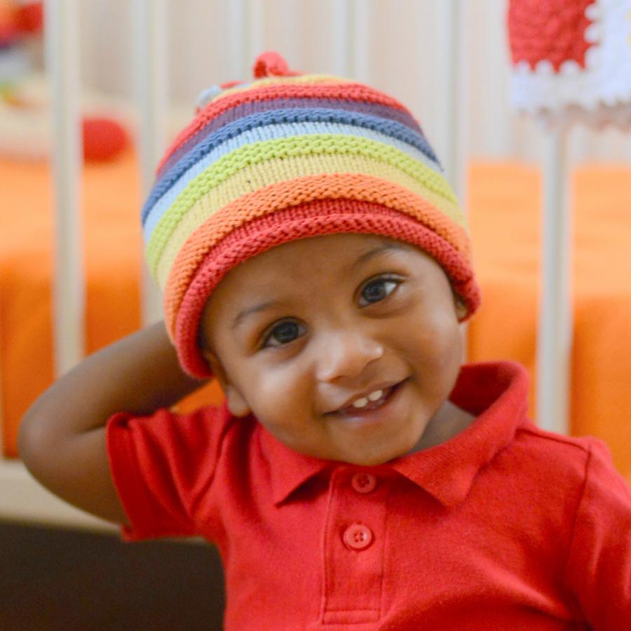 Rainbow Stripey Hat - HoneyBug 