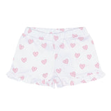 Pink Heart Print Shorts