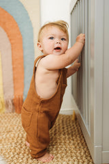 Waffle Overalls - Caramel - HoneyBug 