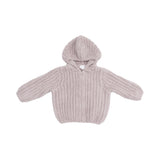 Chenille - Stone Hooded Jacket with Striped Texture