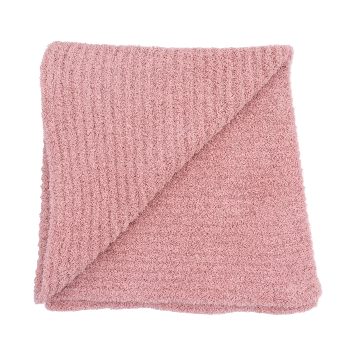 Chenille - Rose Blanket with Striped Texture