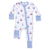 Bubbly Sailboats Blue - Convertible Romper