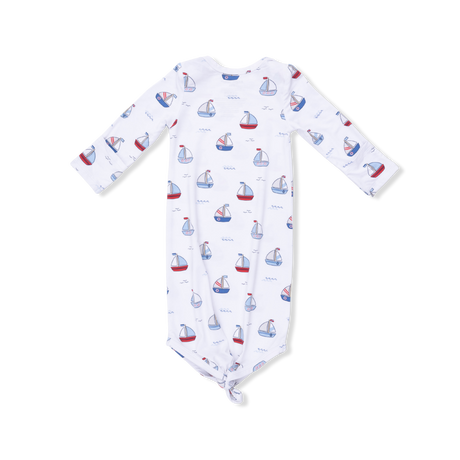 Bubbly Sailboats Blue - Knotted Gown and Hat