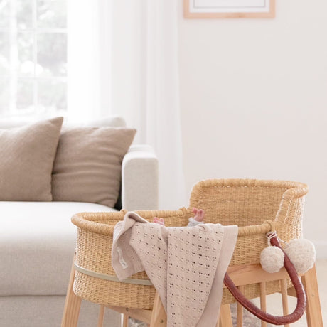 Toffee Pointelle Knit Blanket