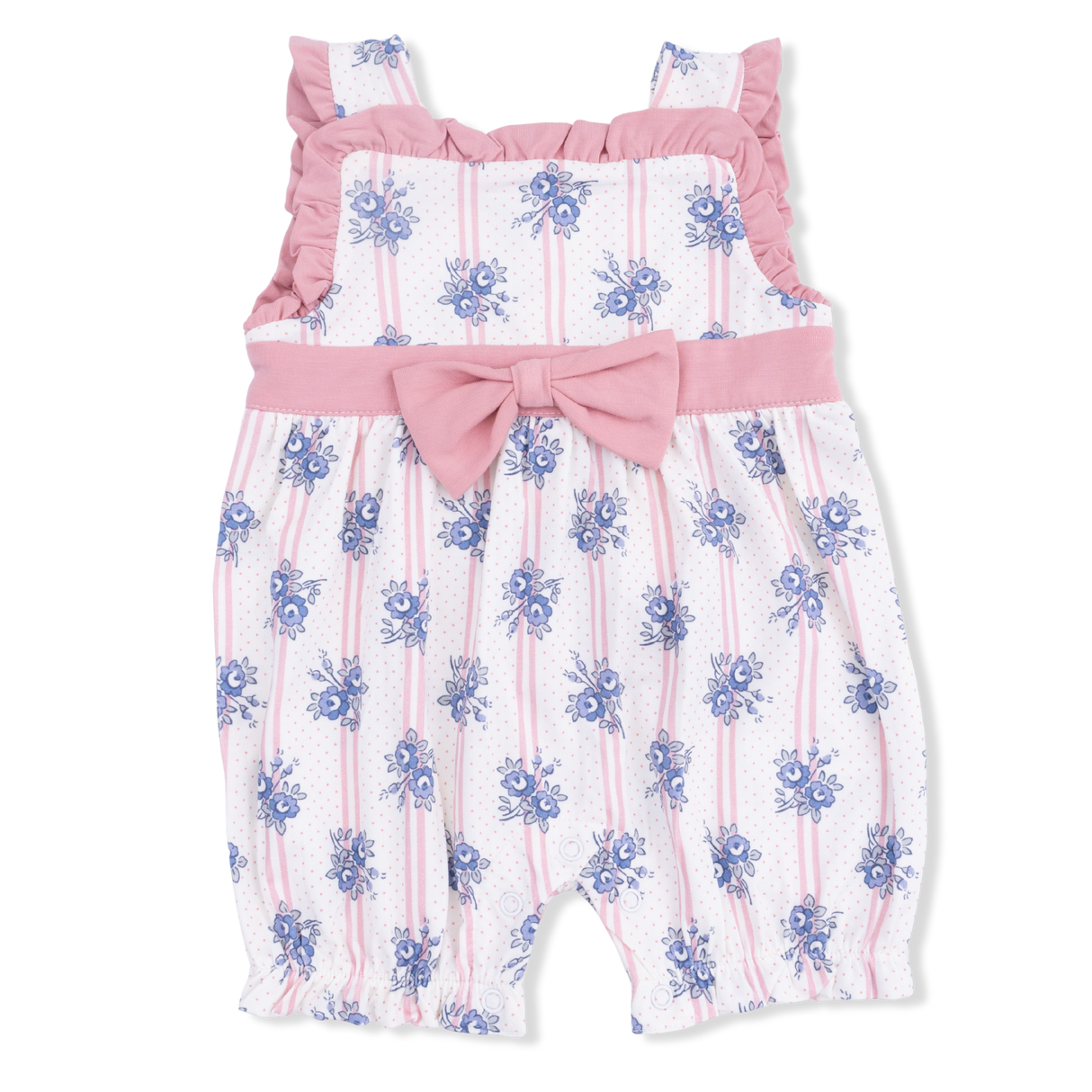 Stripe Dot Roses - Bow Playsuit