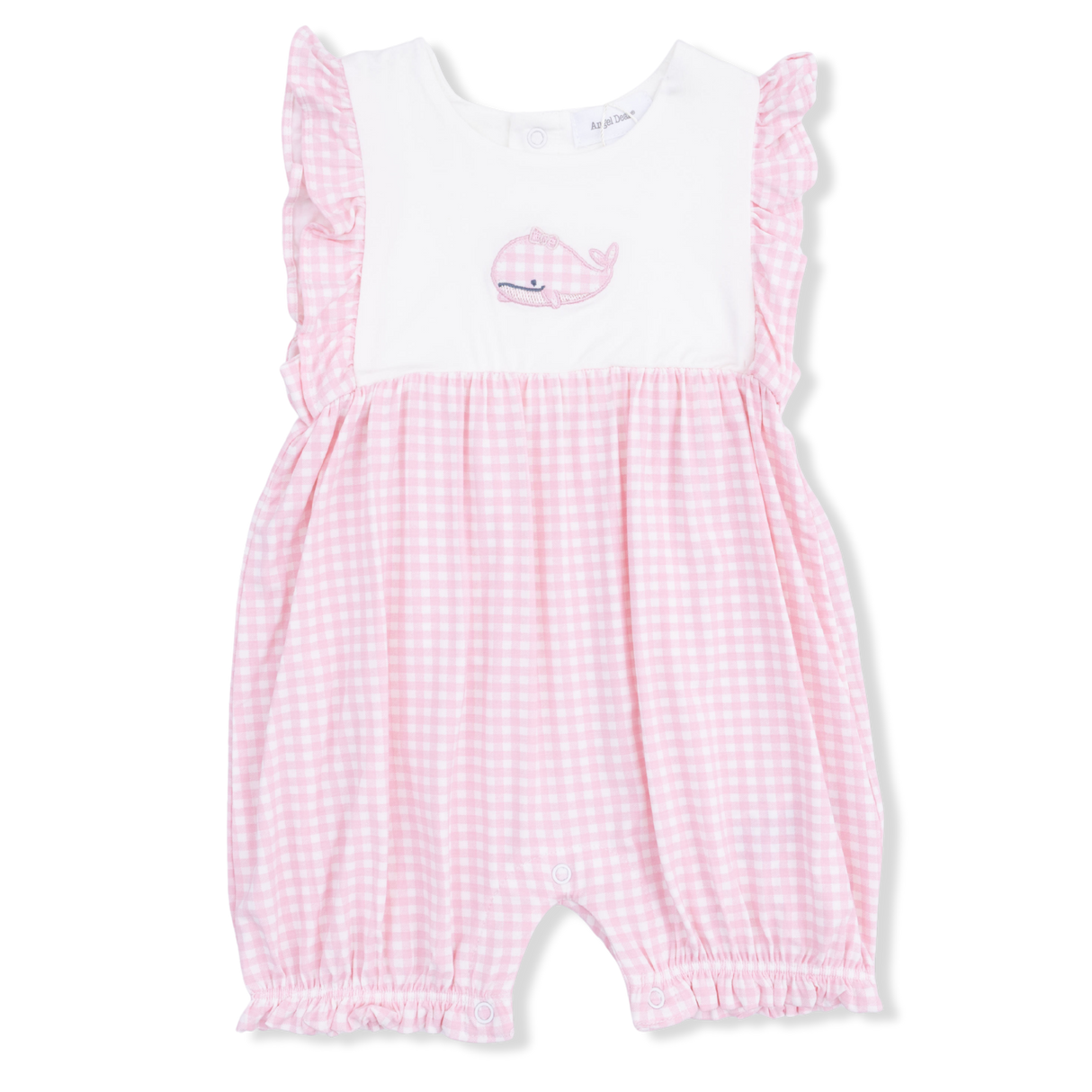 Bubbly Whale with Bow  Pink - Ruffle Playsuit