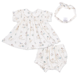 Flower Ducklings - Smocked Dress Set with Headband