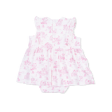 Puppy Toile Pink - Ruffle Bodysuit Dress