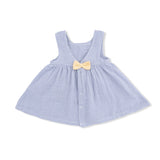 Micro Gingham Blue Blizzard - Infant Dress with Bow and Bloomer