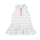 Heart Argyle - Polo Tennis Dress with Cartwheel Short
