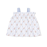 Heirloom Rose Stripe - Top with Bows and Ruffle Leg Bloomer