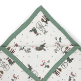 Cotton Muslin Quilted Throw - Snow Day - HoneyBug 