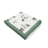 Cotton Muslin Quilted Throw - Snow Day - HoneyBug 