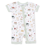 Cute Farm Animals Uni - Shortie 2 Way Zipper Romper