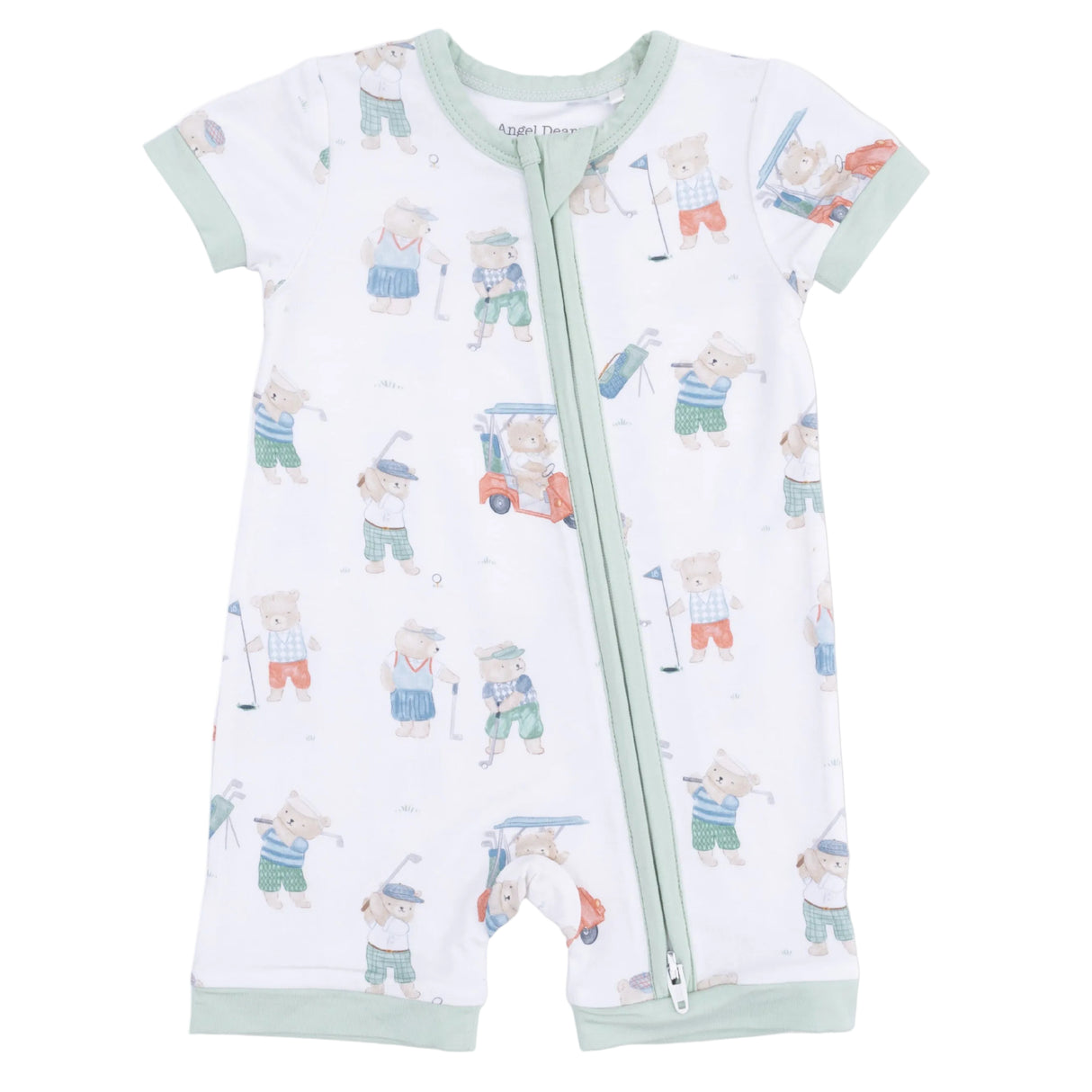 Golfing Teddy Bears - Shortie 2 Way Zipper Romper