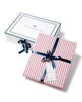 Luxe Premium Percale Bed Sheets in Antique Red Ticking - HoneyBug 