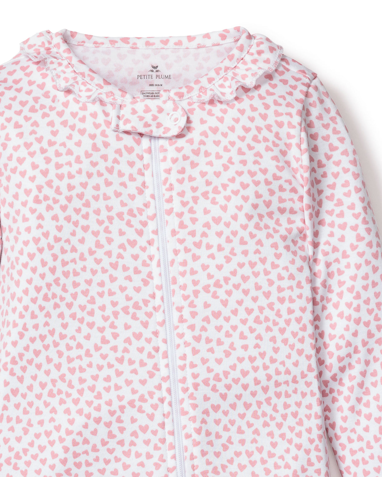 Baby's Pima Ruffle Collar Romper in Sweethearts