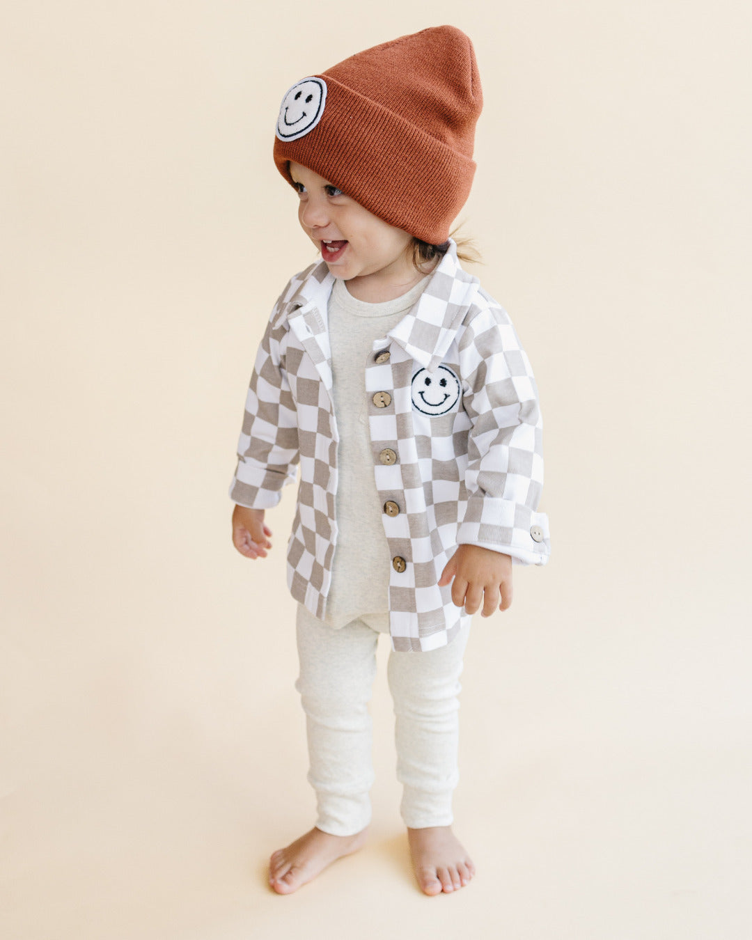 Smiley Beanie | Rust - HoneyBug 