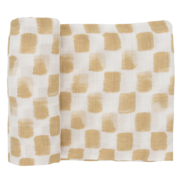 Cotton Muslin Swaddle Blanket - Adobe Checker - HoneyBug 
