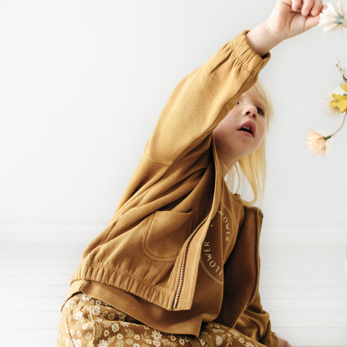 Organic Baby Toddler Hooded Jacket - Tan - HoneyBug 