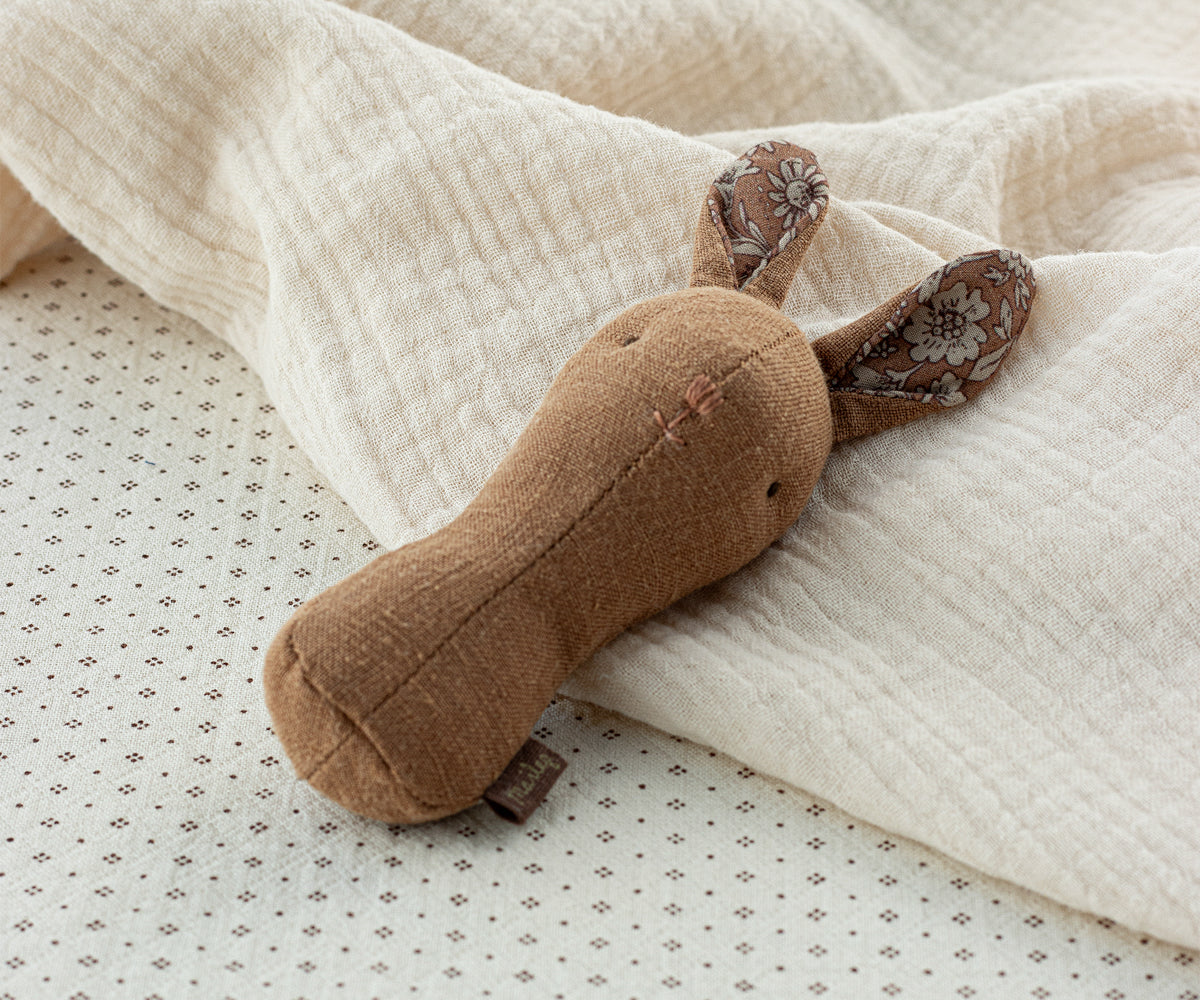 Lullaby Friends Rattle - Bunny - Chocolate - HoneyBug 