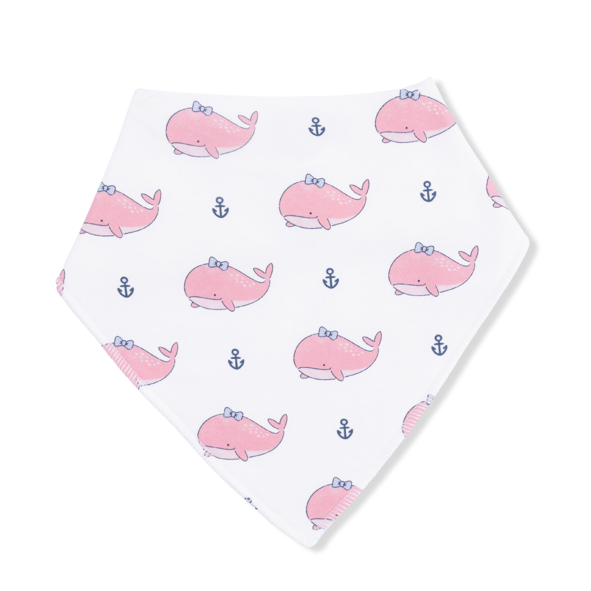 Bubbly Whale with Bow  Pink - Bandana Bib